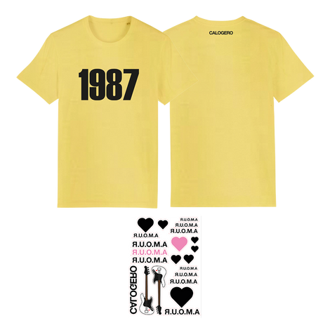 Pack Tournée - Tee Shirt Jaune 1987 + Tattoo